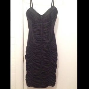 Bebé Black Satin Corset Dress